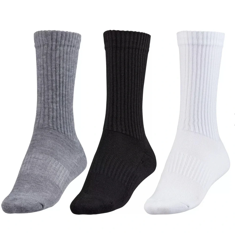 DSG Adult Fashion Crew Socks - 3 Pack Black, White & Gray